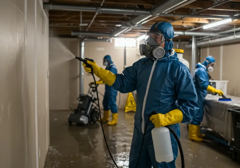 Basement Sanitization and Antimicrobial Treatment process in Middletown, VA