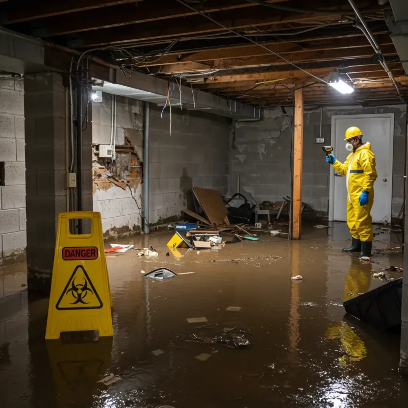 Flooded Basement Electrical Hazard in Middletown, VA Property