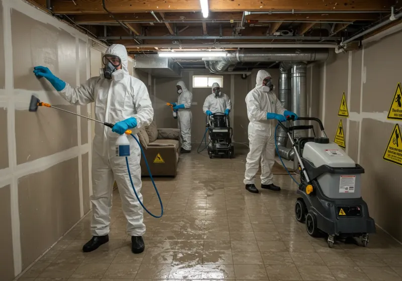 Basement Moisture Removal and Structural Drying process in Middletown, VA